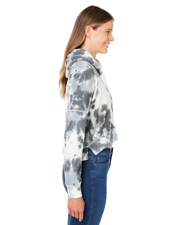 Dualing Skeletons Tie Dye Cropped Hoodie