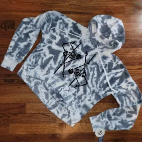 Dualing Skeletons Tie Dye Cropped Hoodie