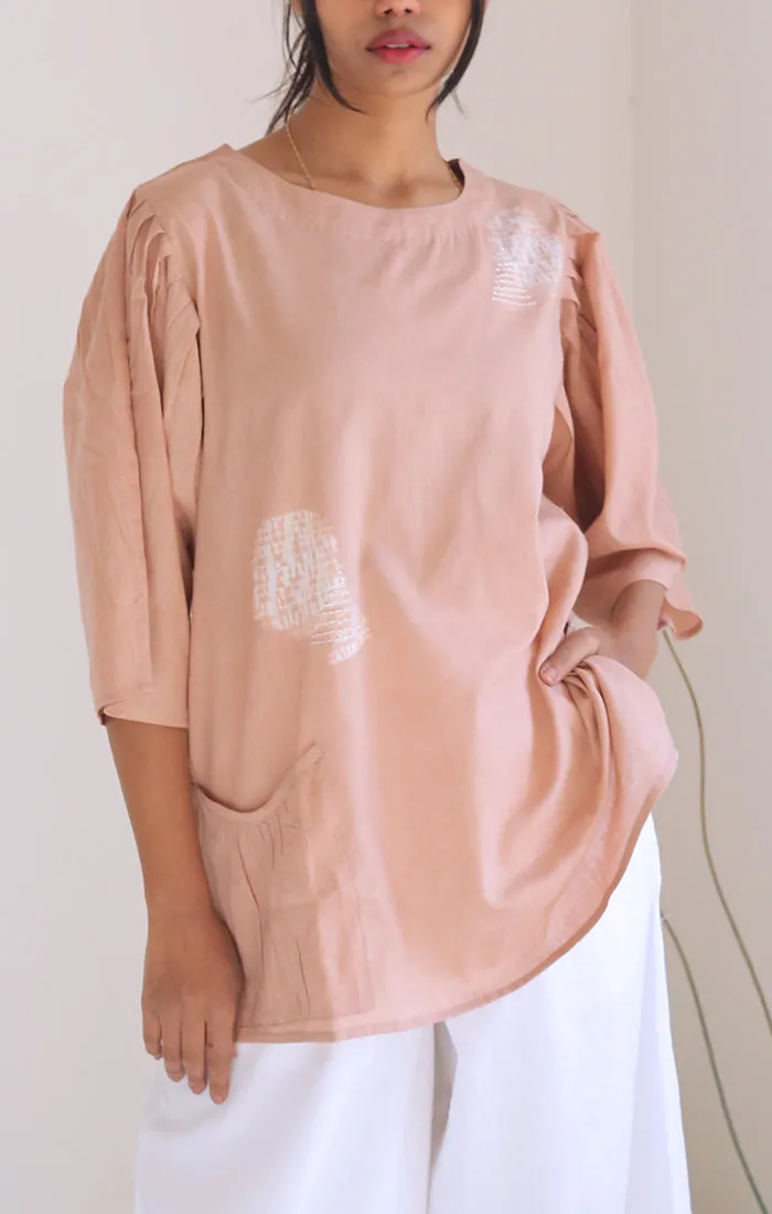 Dusty Pink Nui Shibori Top