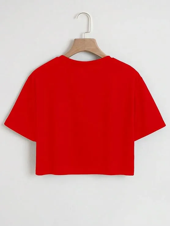 Effortless Red Crop T-Shirt