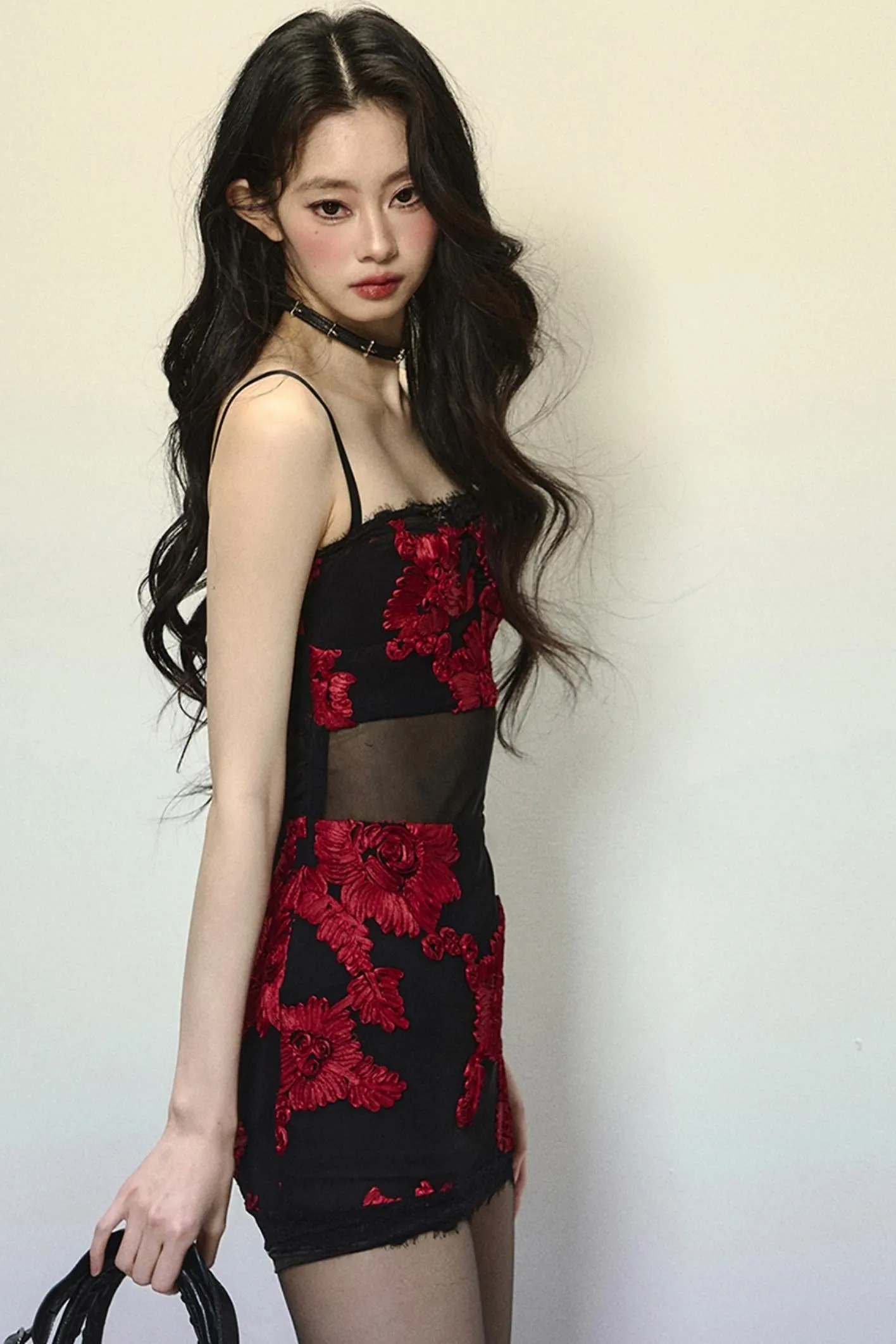 Elegant Wild Rose Slip Dress