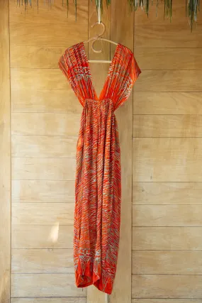 Elizabeth Jumpsuit in Orange Zebra