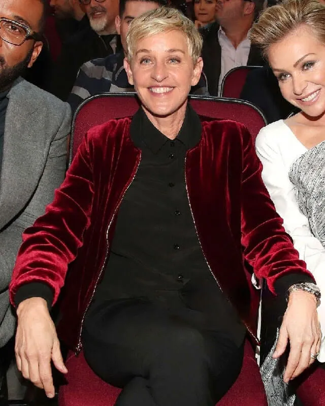 Ellen DeGeneres Red Love Bomber Jacket