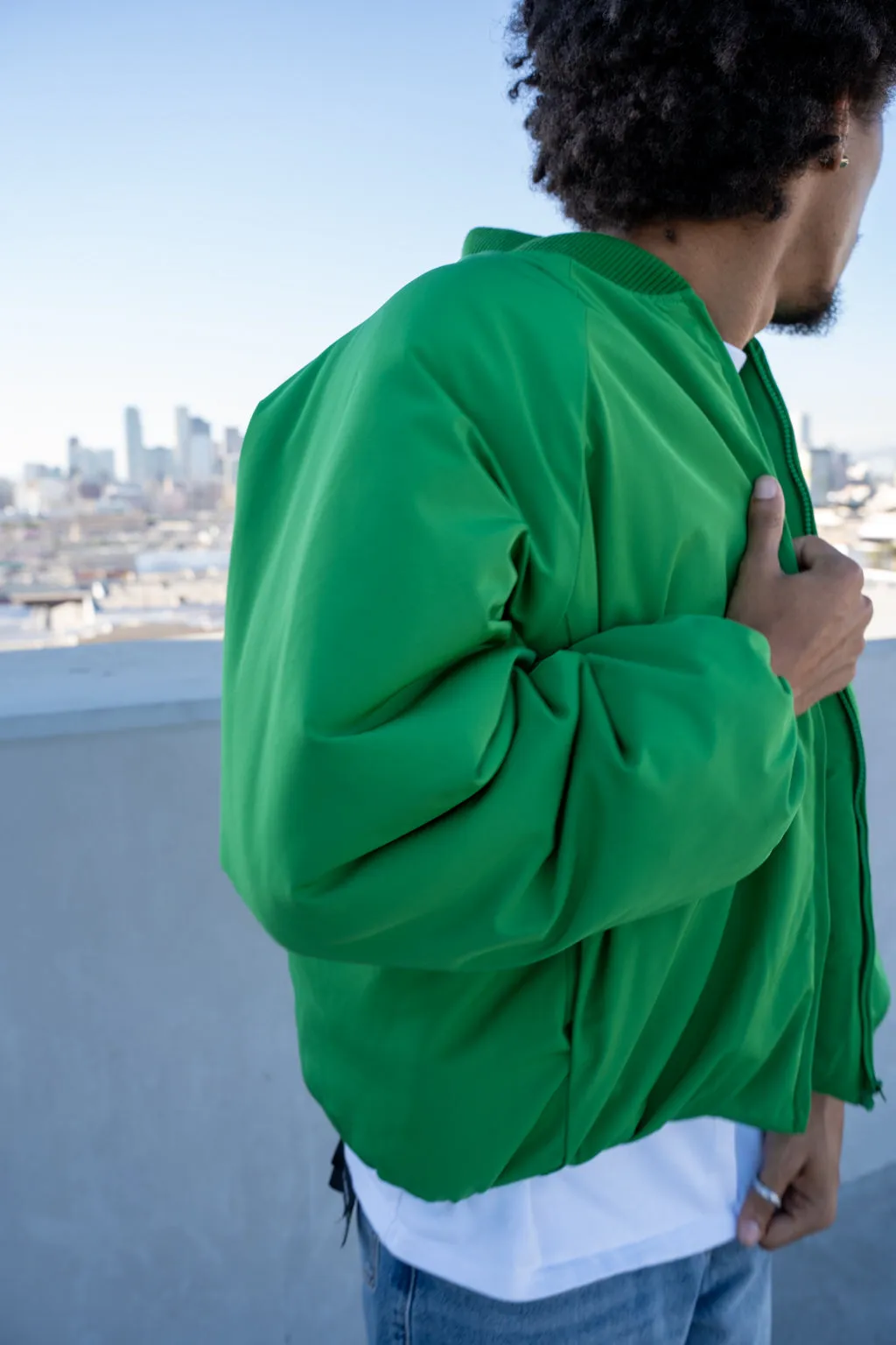 EPTM CAPITAL CROPPED BOMBER-GREEN