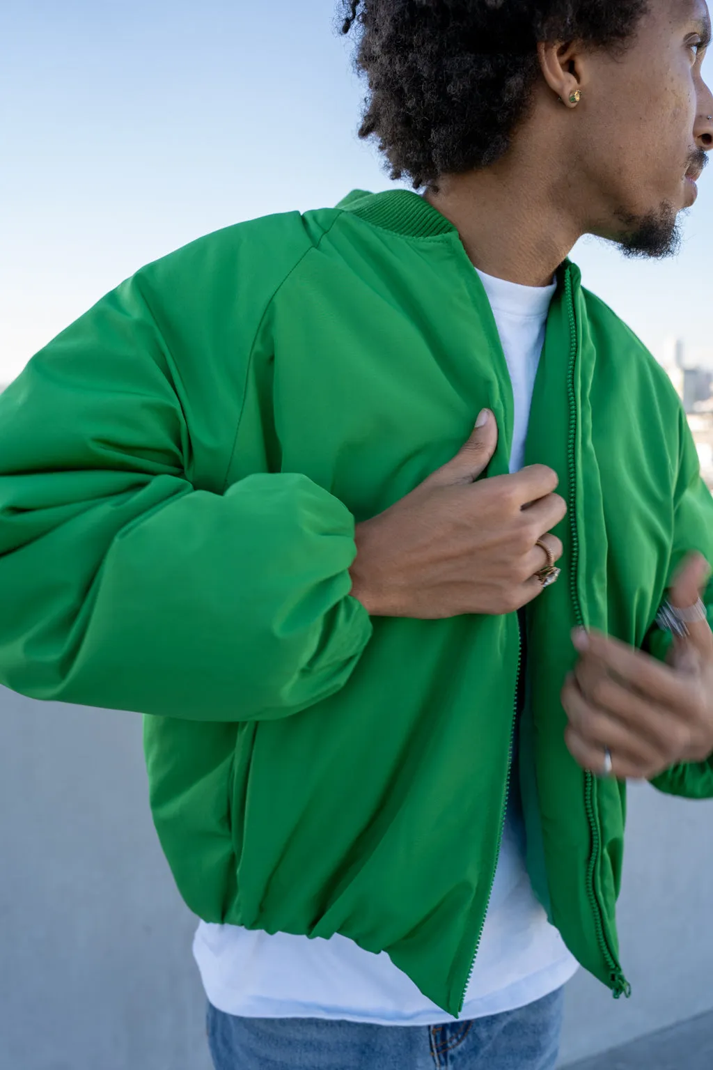 EPTM CAPITAL CROPPED BOMBER-GREEN