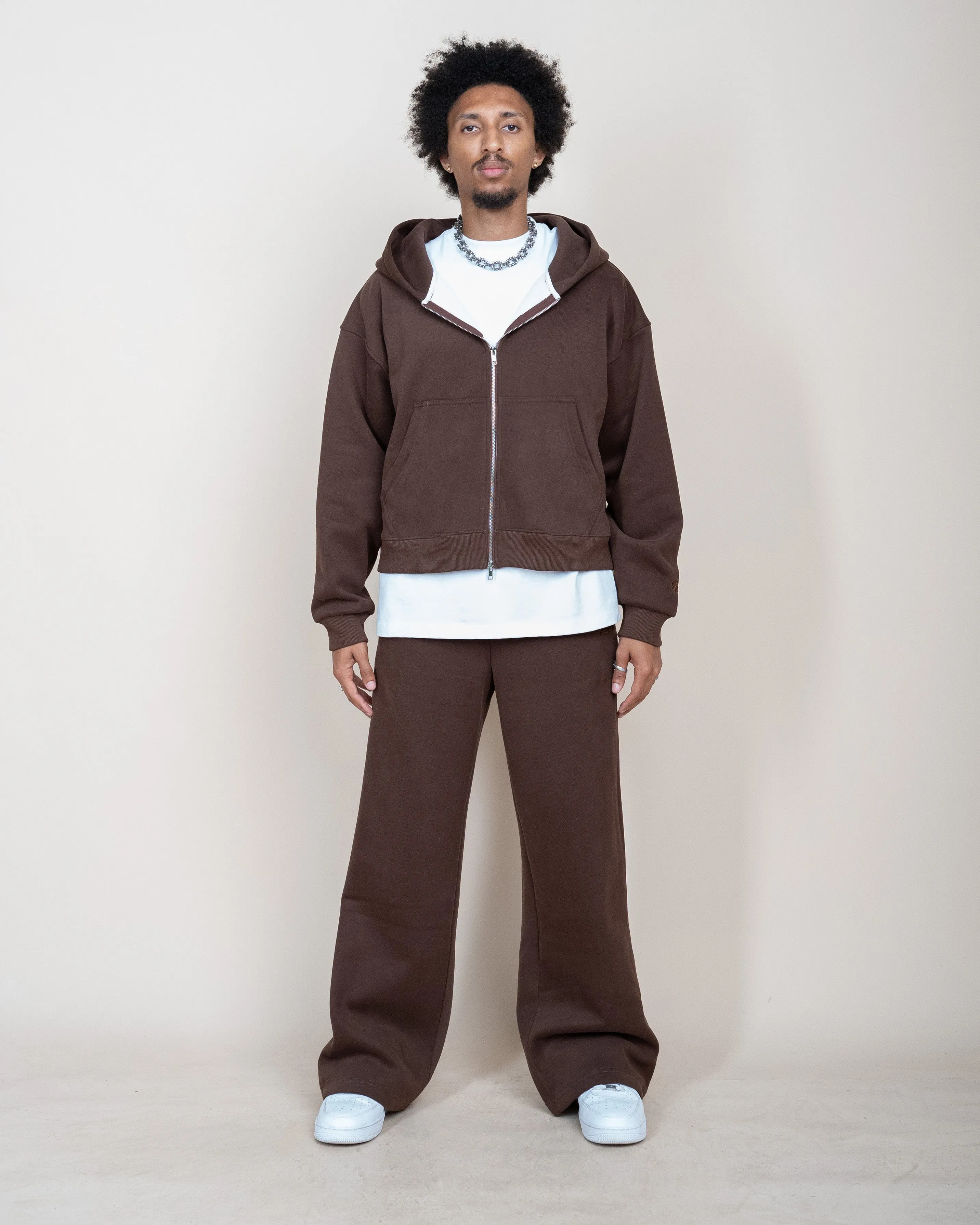 EPTM PERFECT ZIP UP HOODIE - BROWN