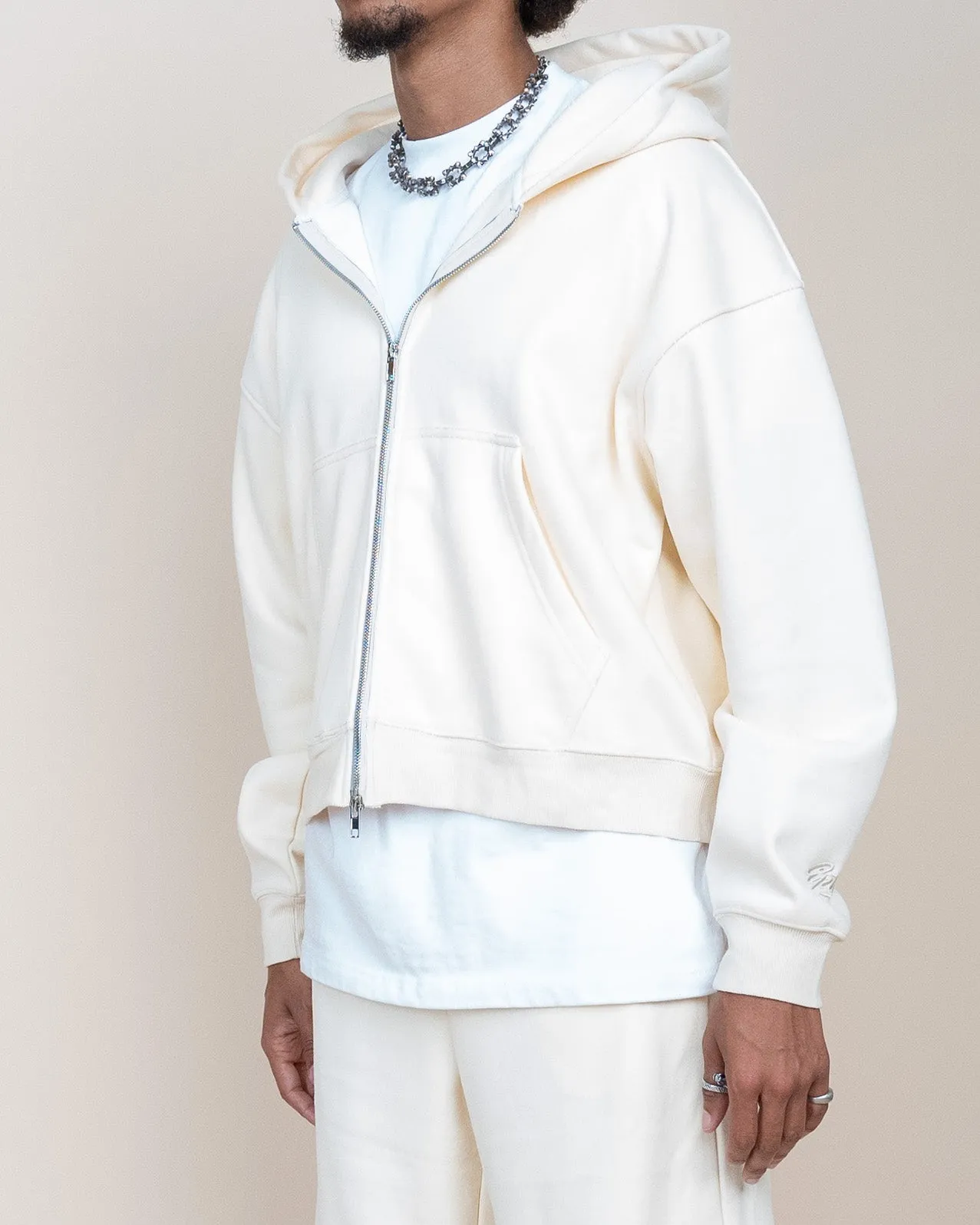 EPTM PERFECT ZIP UP HOODIE - CREAM