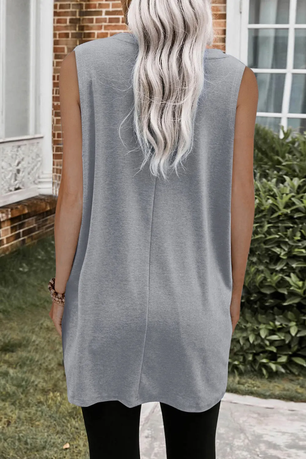 Extra Long Tank Tops with Side Pockets