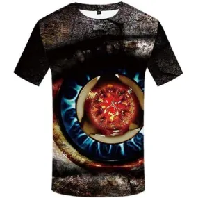 Eye T-shirt Men Vintage Tshirts Novelty Flame Tshirts Casual Rock T-shirts Graphic Gothic Shirt Print Short Sleeve Punk Rock