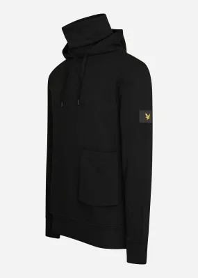 Face covered hoodie - jet black