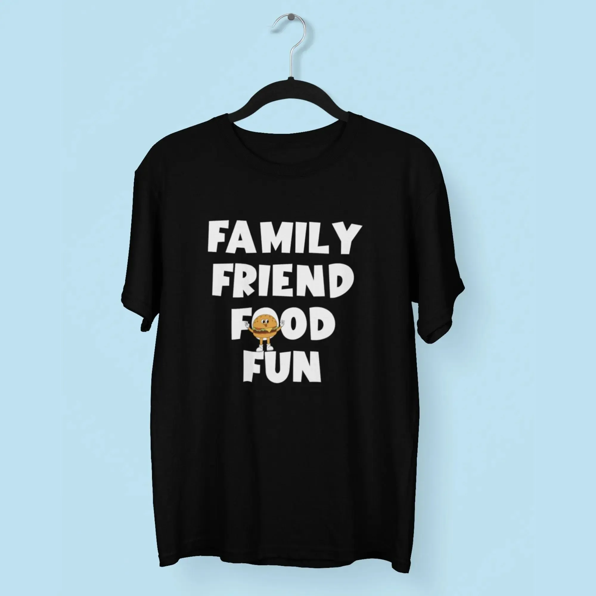 Family Friend Food Fun Round Neck Half Sleeve Classic T-Shirt