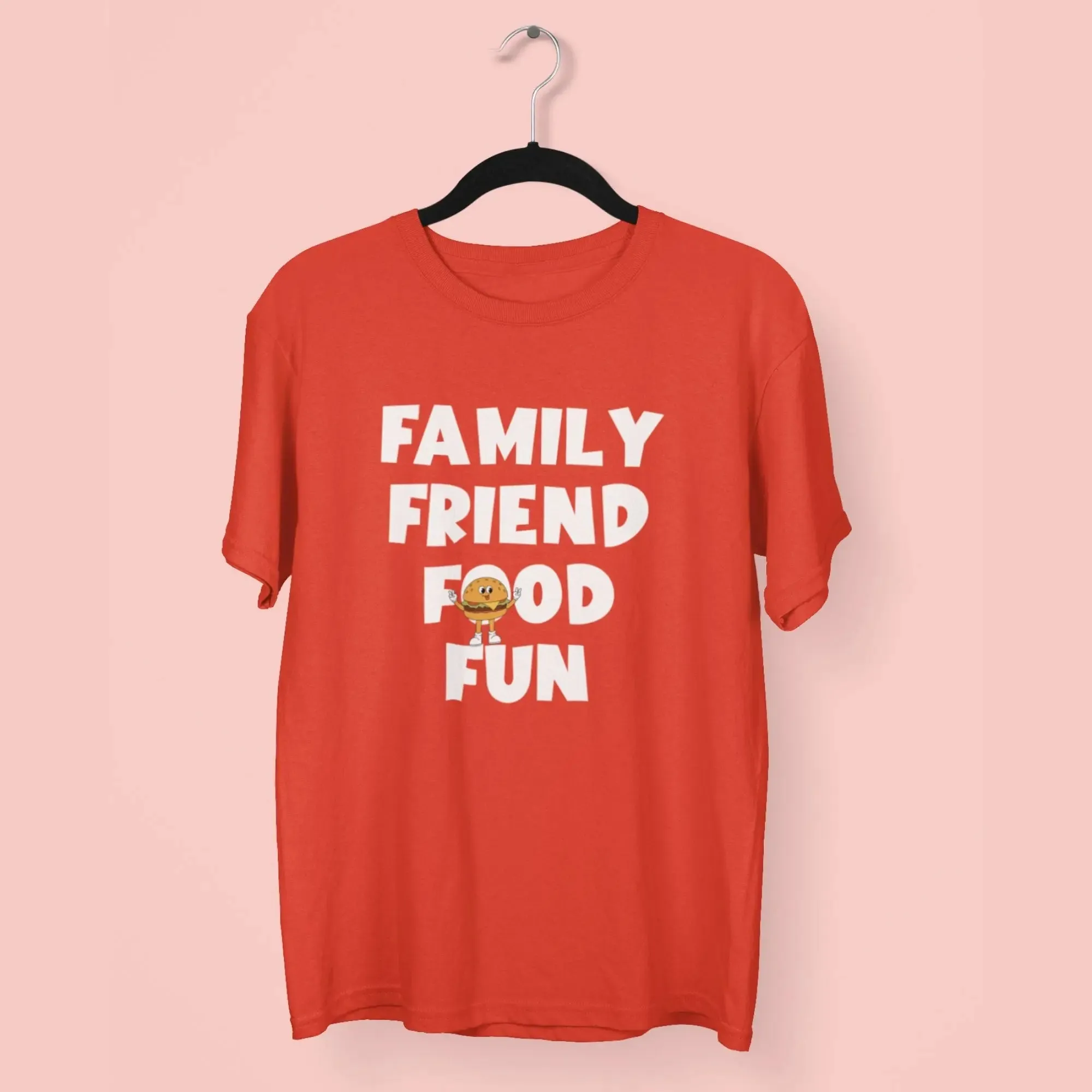 Family Friend Food Fun Round Neck Half Sleeve Classic T-Shirt