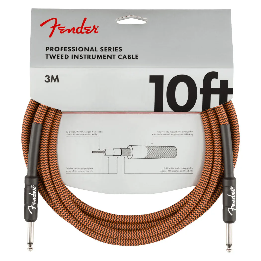 Fender 099-0510-011 pro 10inch Instrument Cable (Orange)