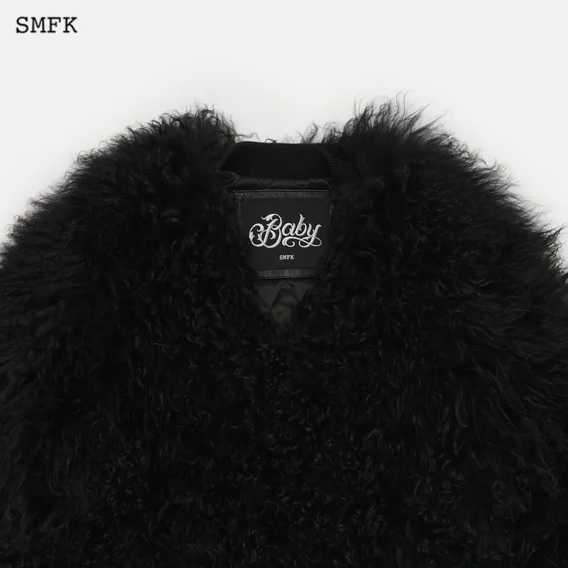 Gemini Fur Aviator Jacket Black