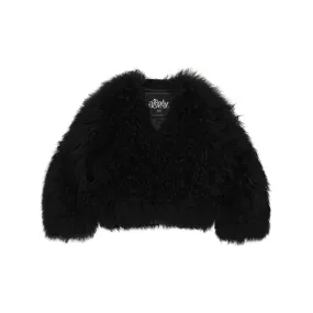 Gemini Fur Aviator Jacket Black