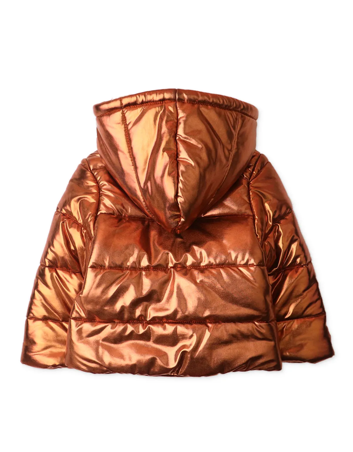 GIRLS METALLIC LAME PUFFER JACKET