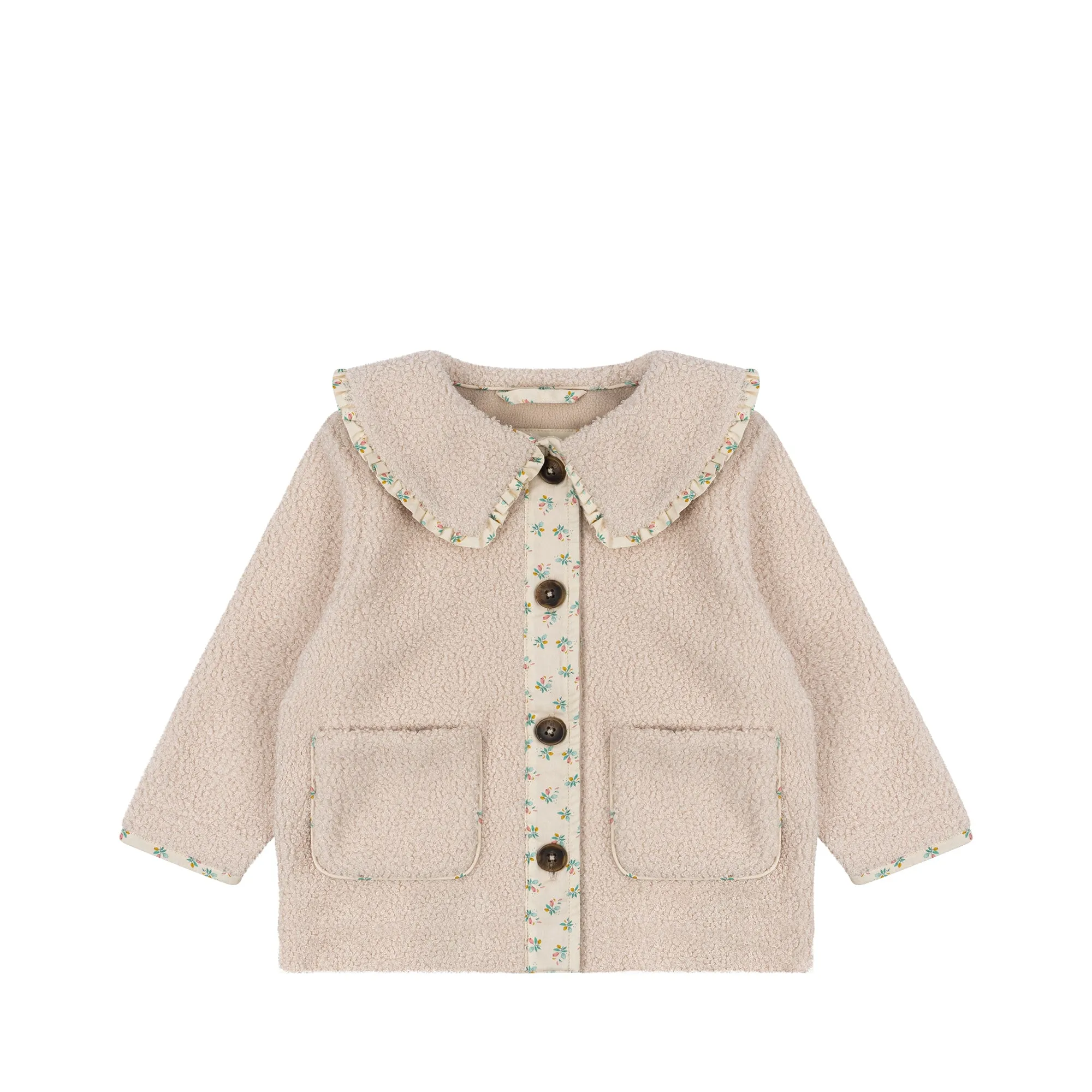 Grizz Teddy Borg Collared Jacket (Sand)