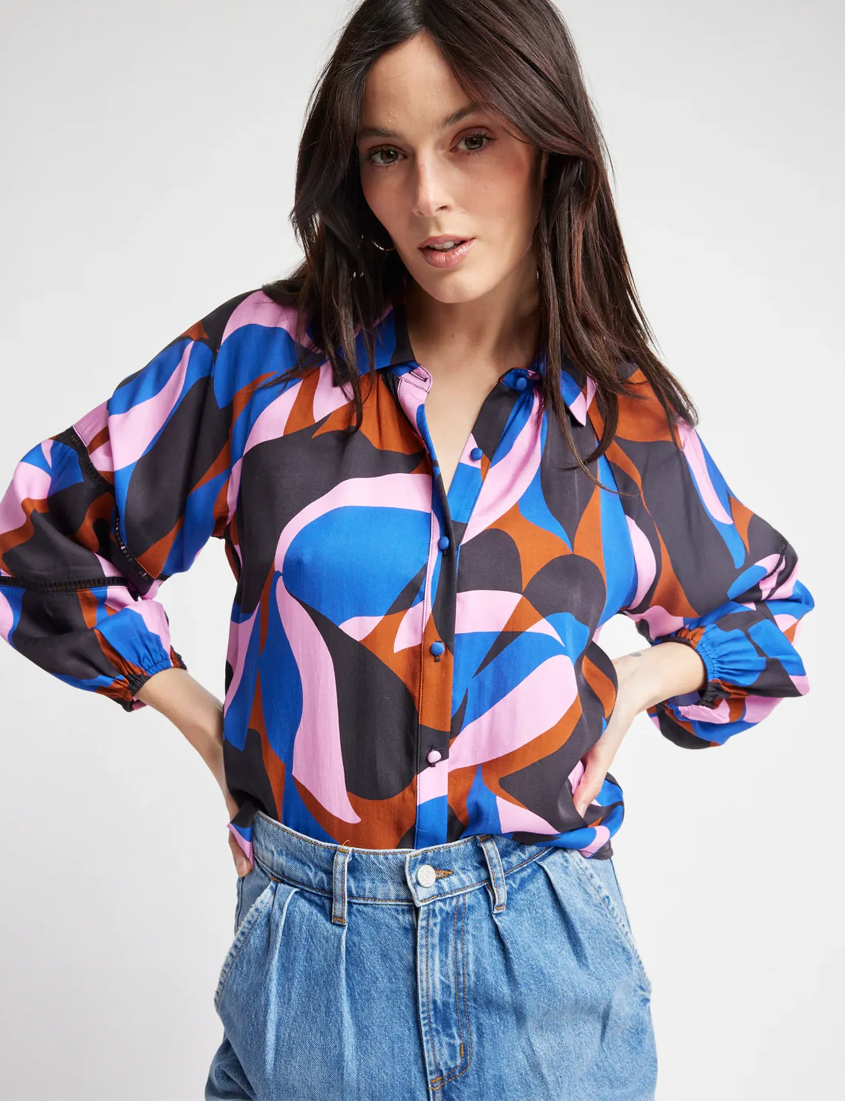 Hadley Blouse, Flamingo