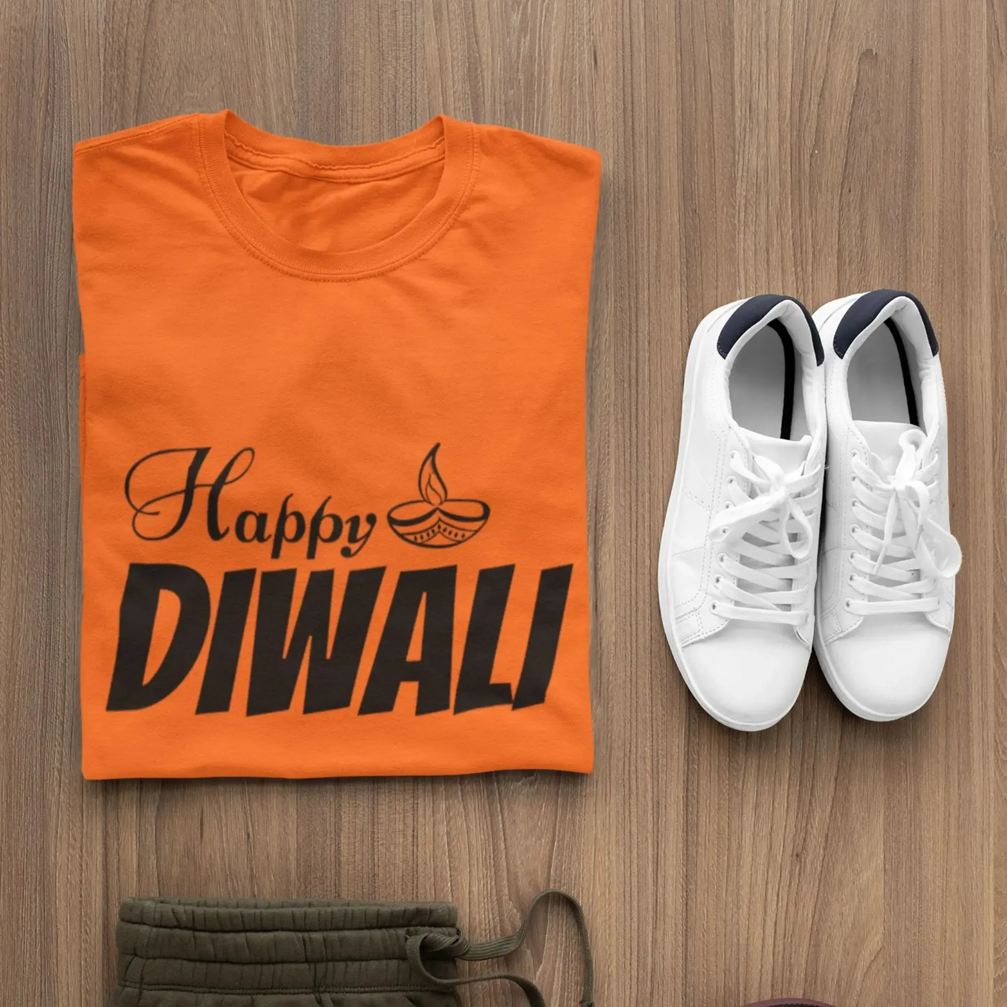 Happy Diwali Round Neck Half Sleeve Classic T-Shirt