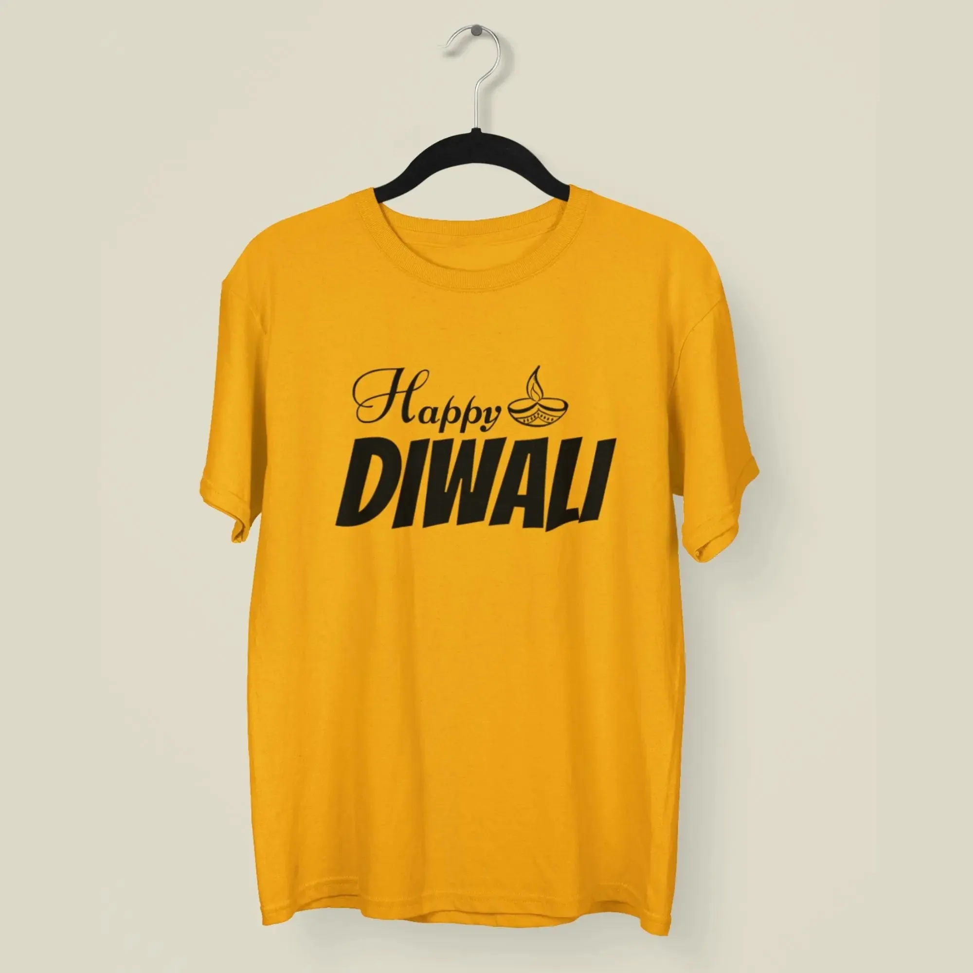 Happy Diwali Round Neck Half Sleeve Classic T-Shirt