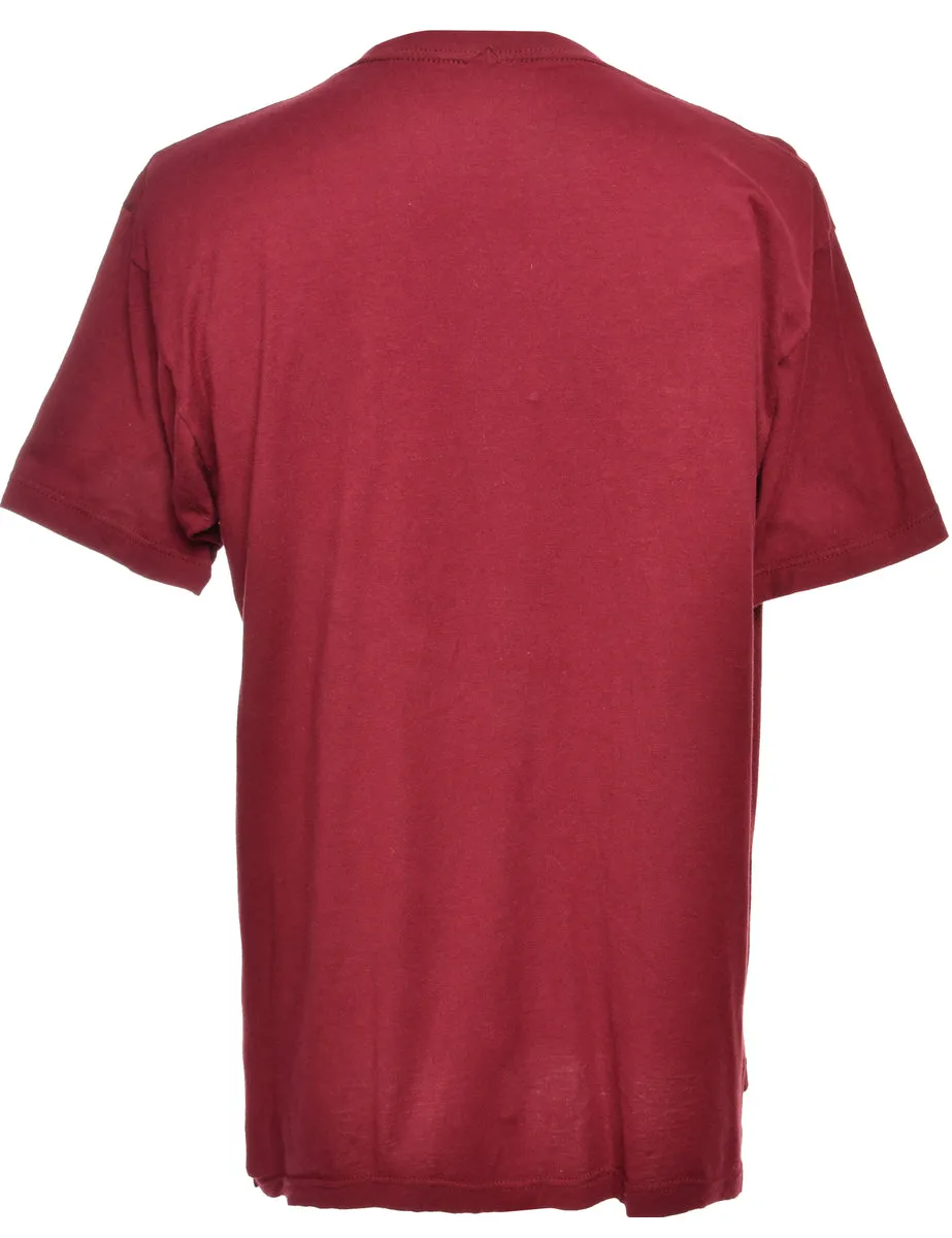 Harvard Maroon Printed T-shirt - L