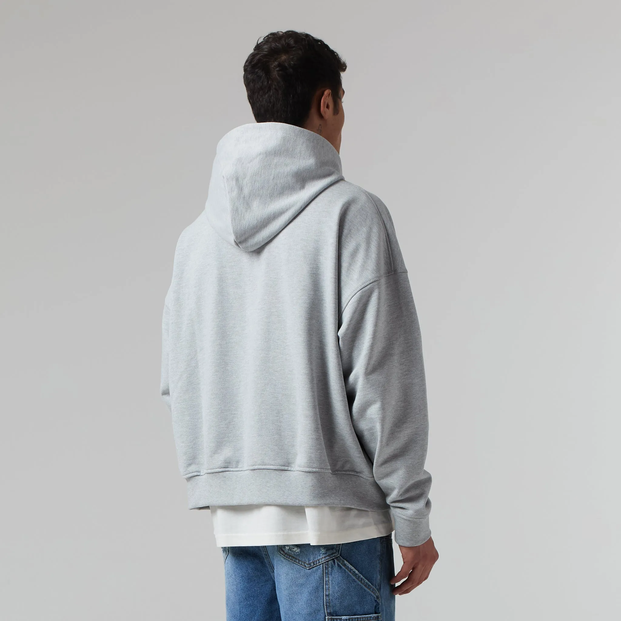 Heavyweight Box Fit Hoodie | Grey Marl