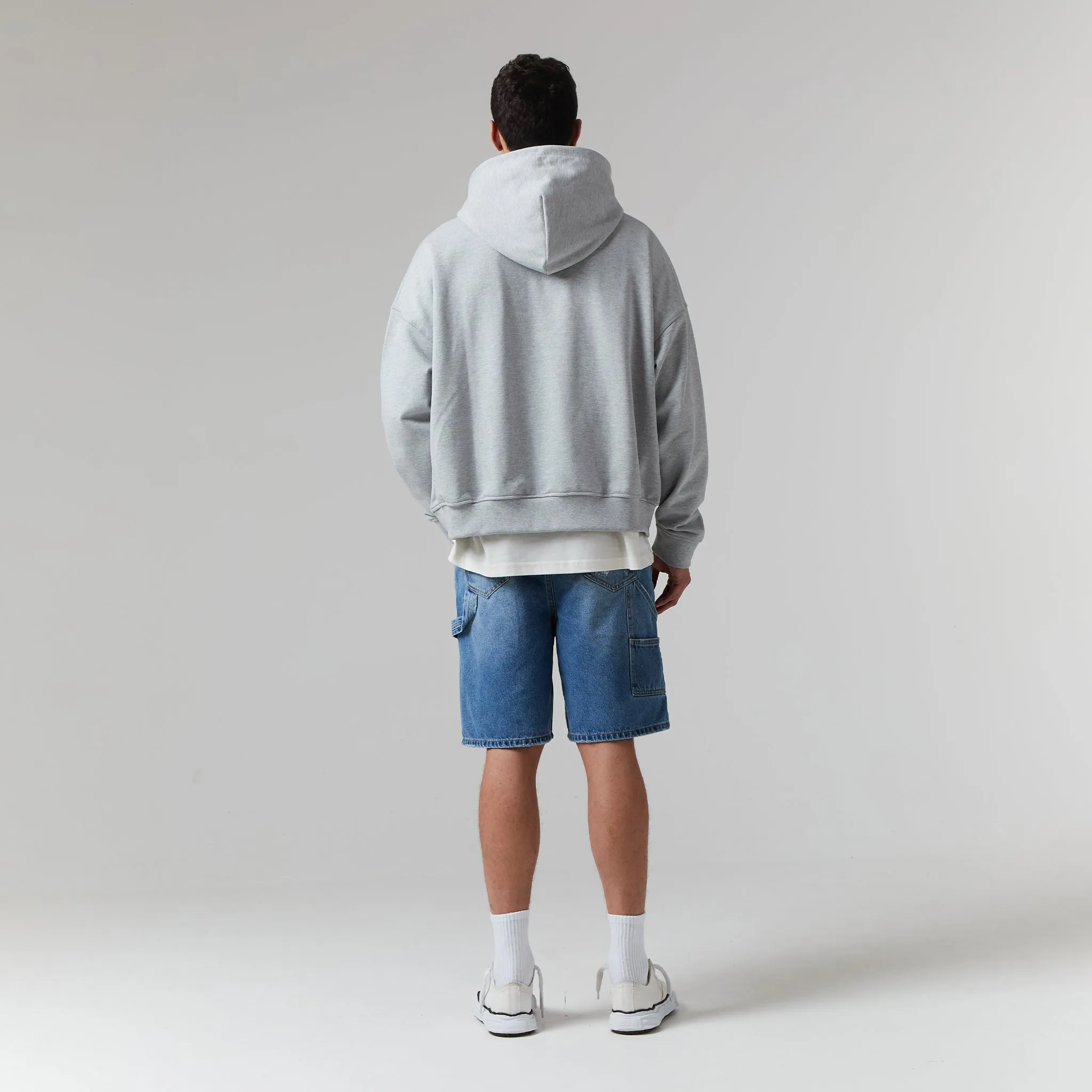 Heavyweight Box Fit Hoodie | Grey Marl