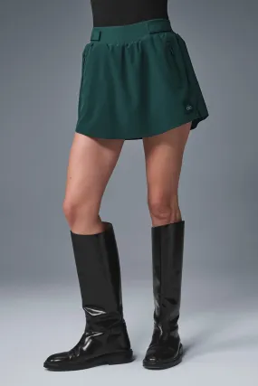 High-Waist Elevation Mini Skirt - Midnight Green