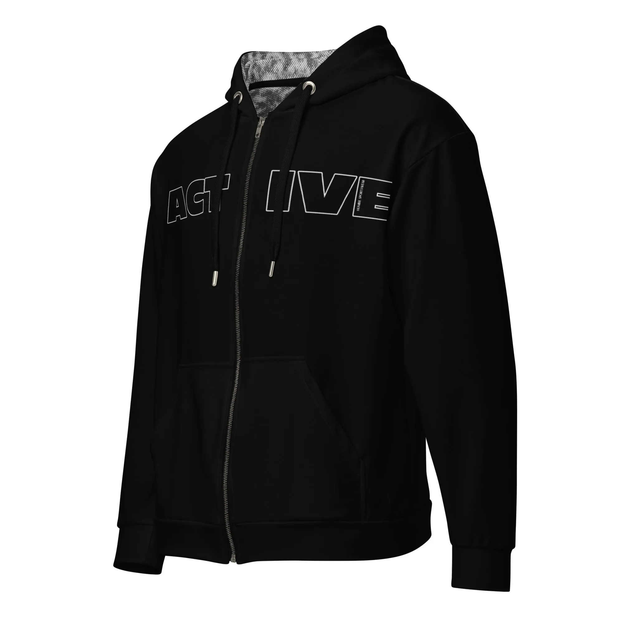 Humble Sportswear™ Men's Black Active Zip Hoodie