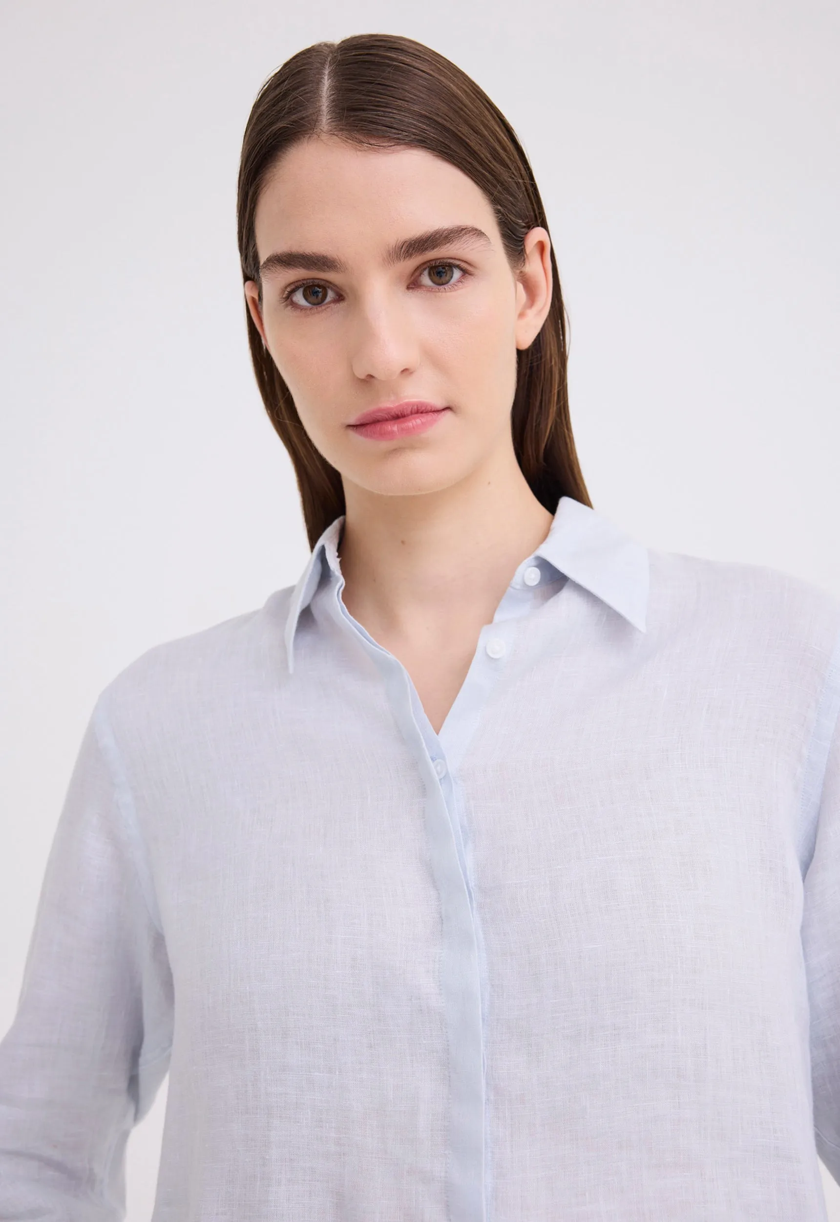 Iona Linen Shirt - Faded Marine Blue