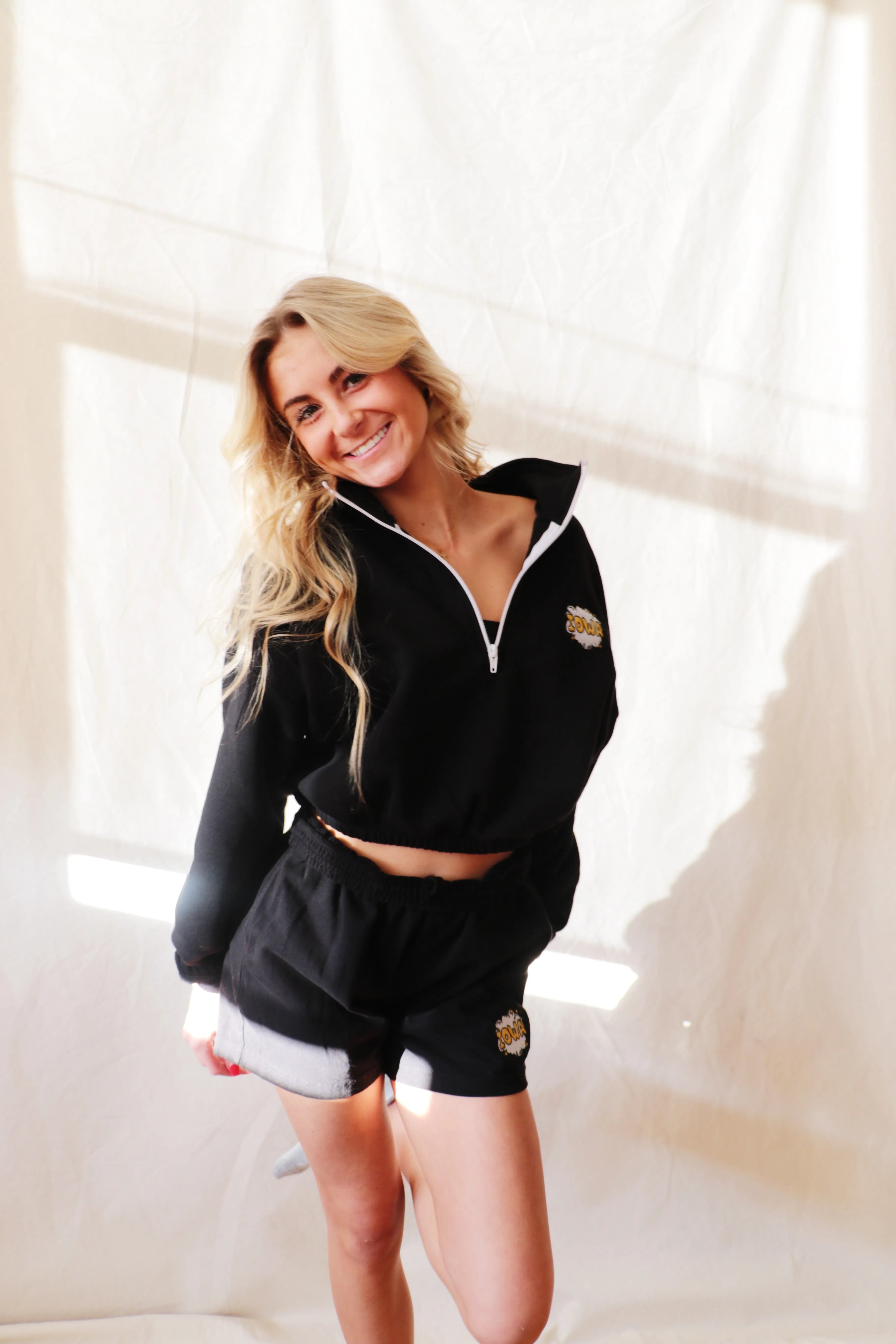 Iowa Burst Cropped Half Zip