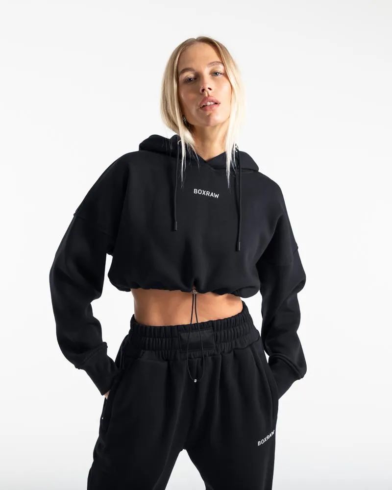 JOHNSON CROPPED HOODIE - BLACK