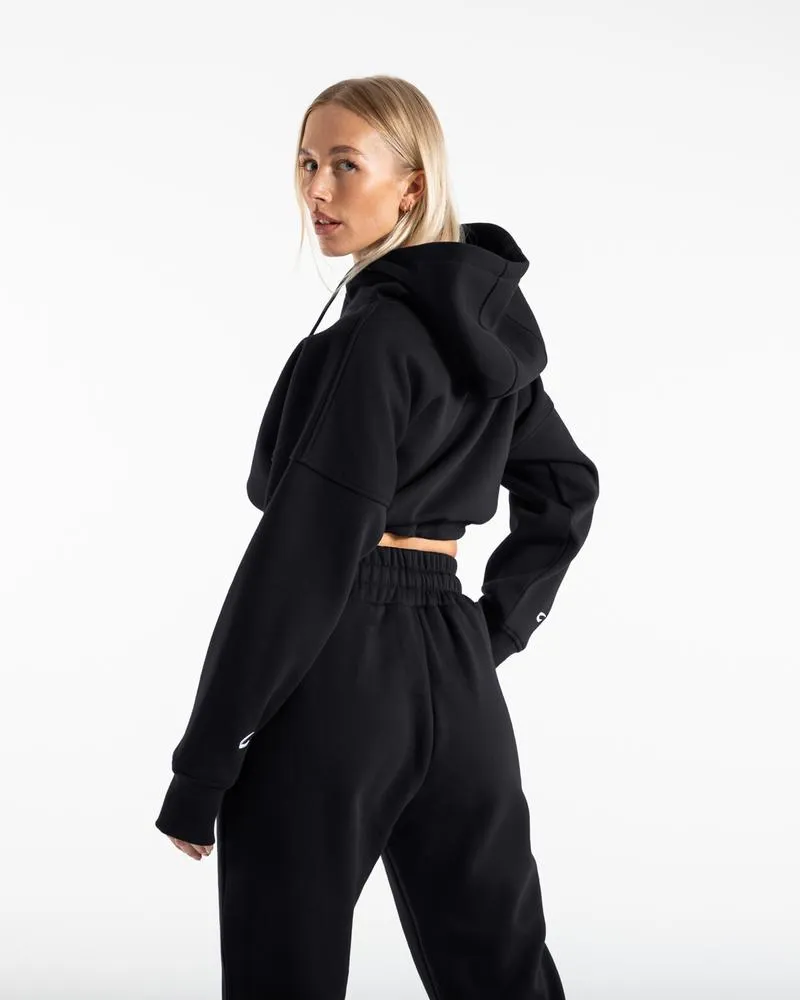 JOHNSON CROPPED HOODIE - BLACK