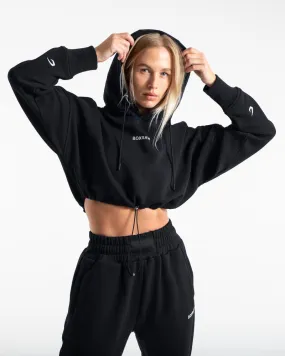 JOHNSON CROPPED HOODIE - BLACK