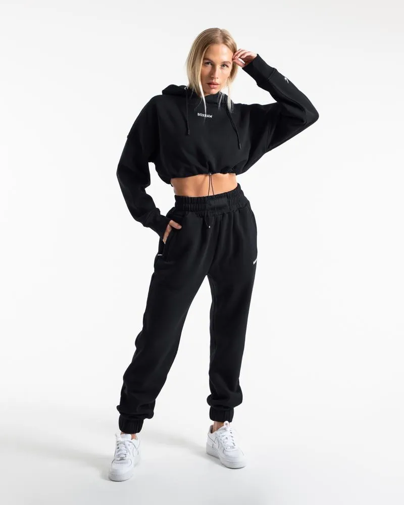 JOHNSON CROPPED HOODIE - BLACK