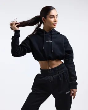 Johnson Cropped Hoodie - Black