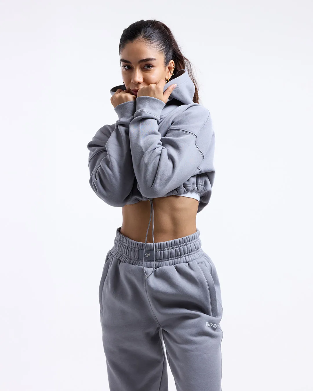 Johnson Cropped Hoodie - Grey