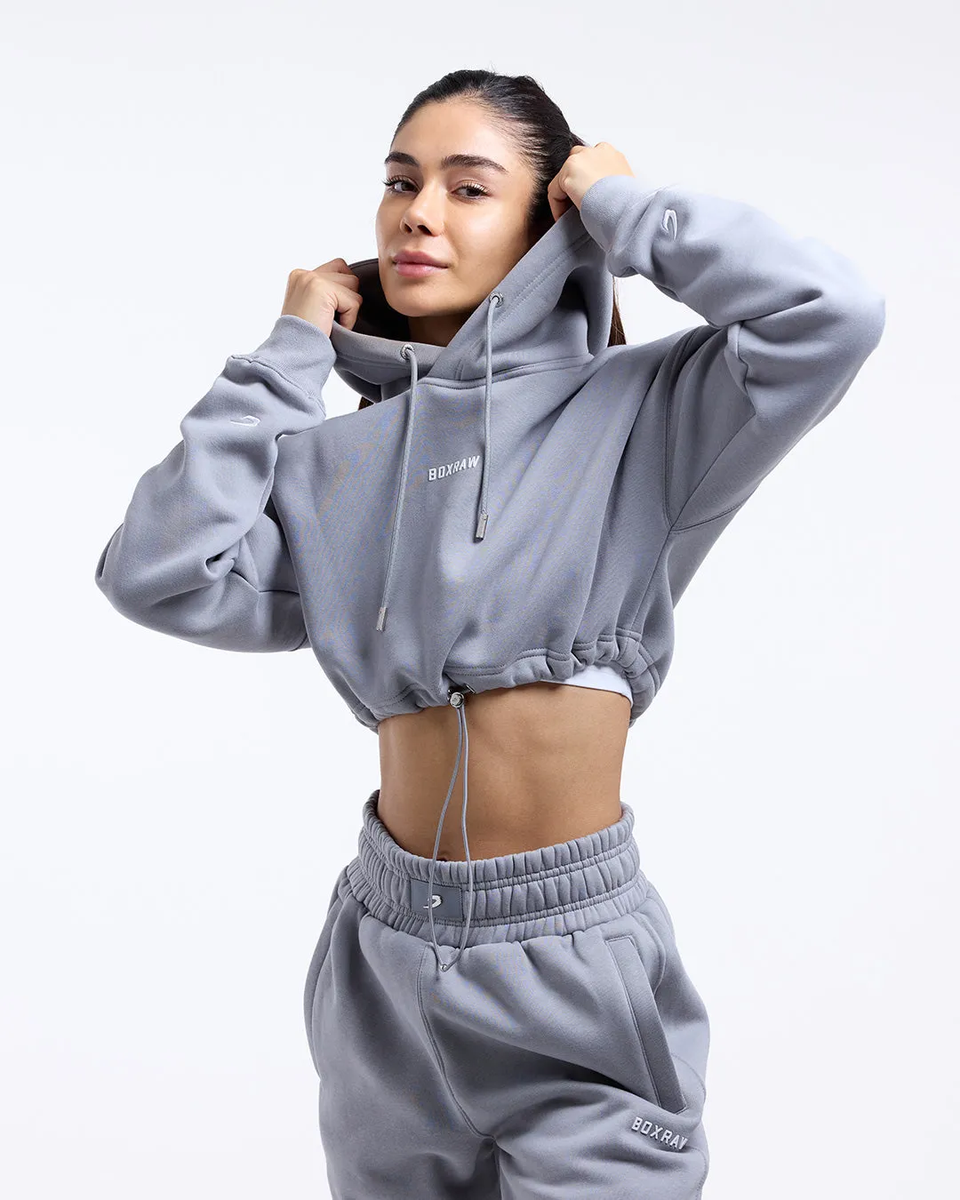 Johnson Cropped Hoodie - Grey