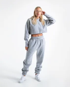 JOHNSON CROPPED HOODIE - GREY