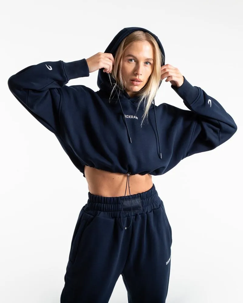 JOHNSON CROPPED HOODIE - NAVY