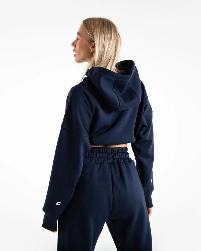 JOHNSON CROPPED HOODIE - NAVY