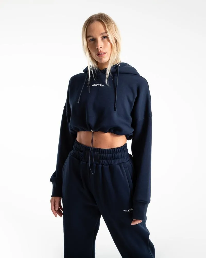 JOHNSON CROPPED HOODIE - NAVY