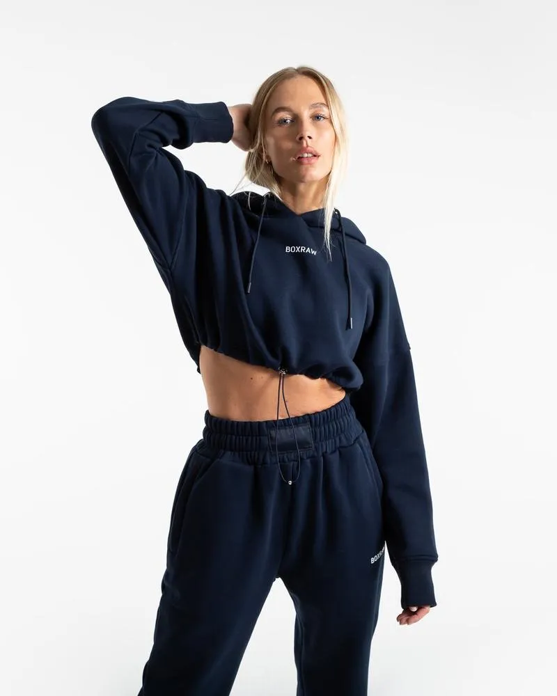 JOHNSON CROPPED HOODIE - NAVY