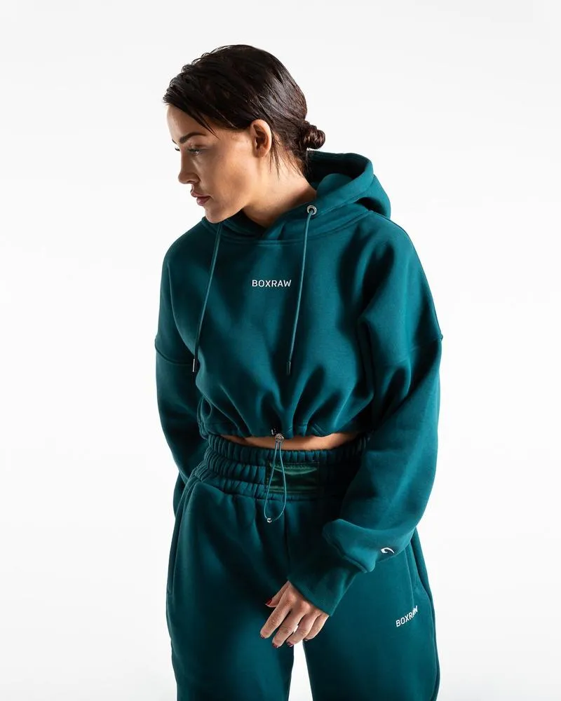 JOHNSON CROPPED HOODIE - TEAL