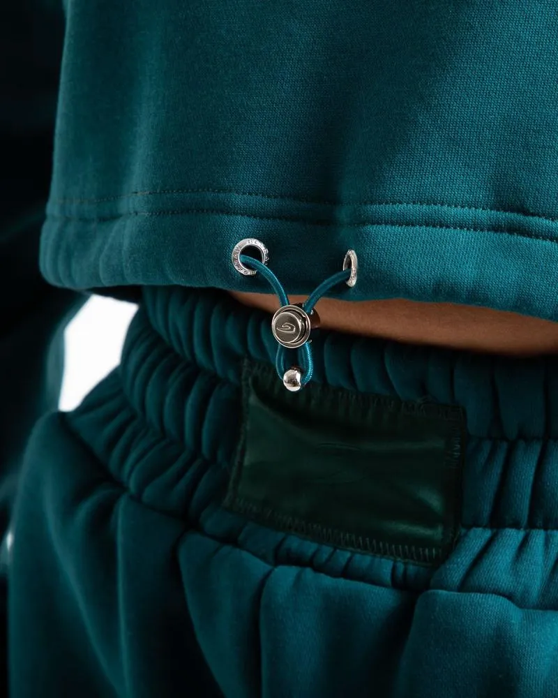 JOHNSON CROPPED HOODIE - TEAL