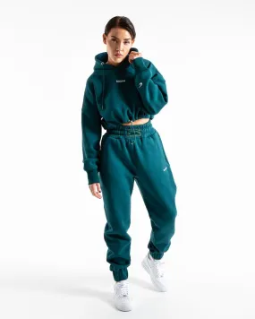 JOHNSON CROPPED HOODIE - TEAL