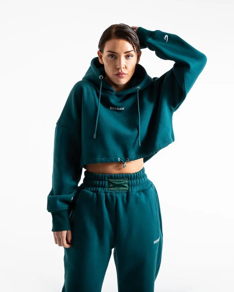 JOHNSON CROPPED HOODIE - TEAL