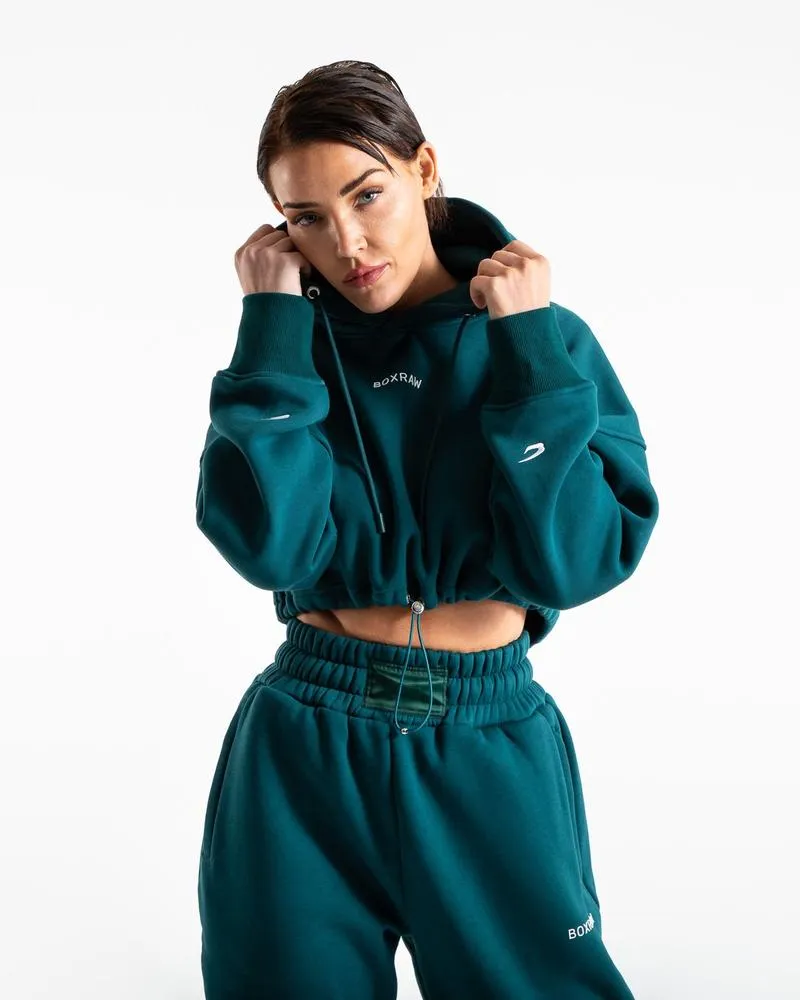 JOHNSON CROPPED HOODIE - TEAL