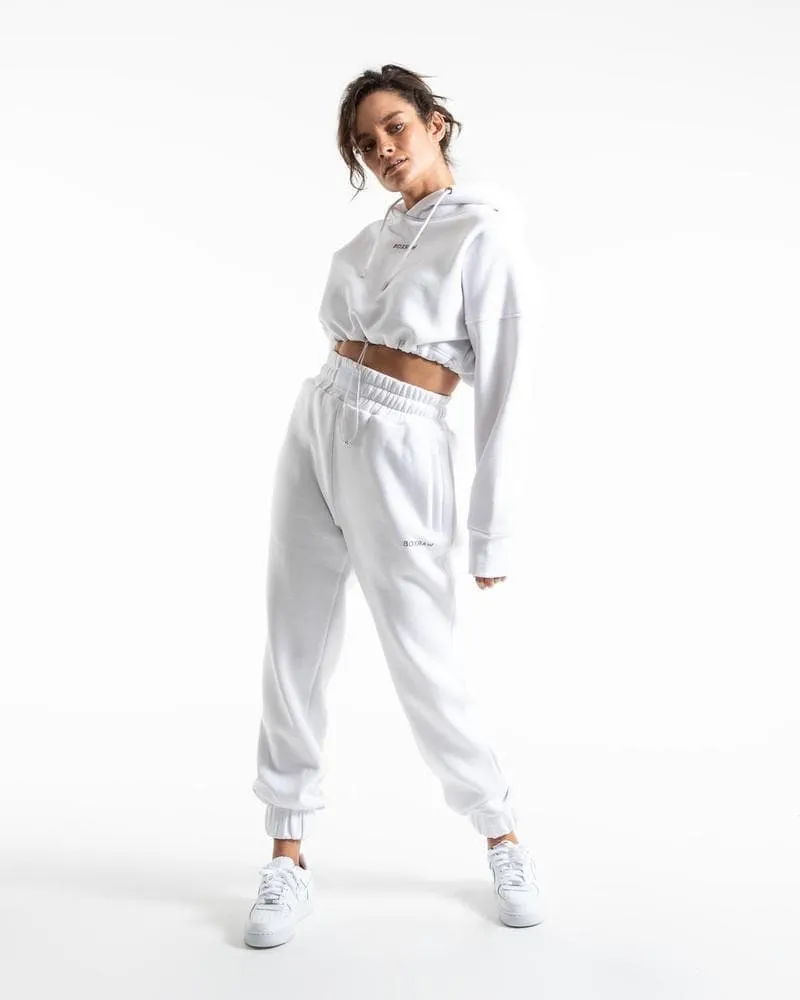 JOHNSON CROPPED HOODIE - WHITE