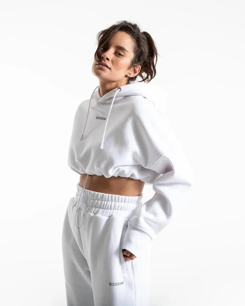 JOHNSON CROPPED HOODIE - WHITE